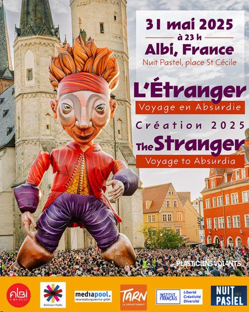 Affiche Plasticiens Volants - L'Étranger - Voyage en Absurdie - Nuit Pastel