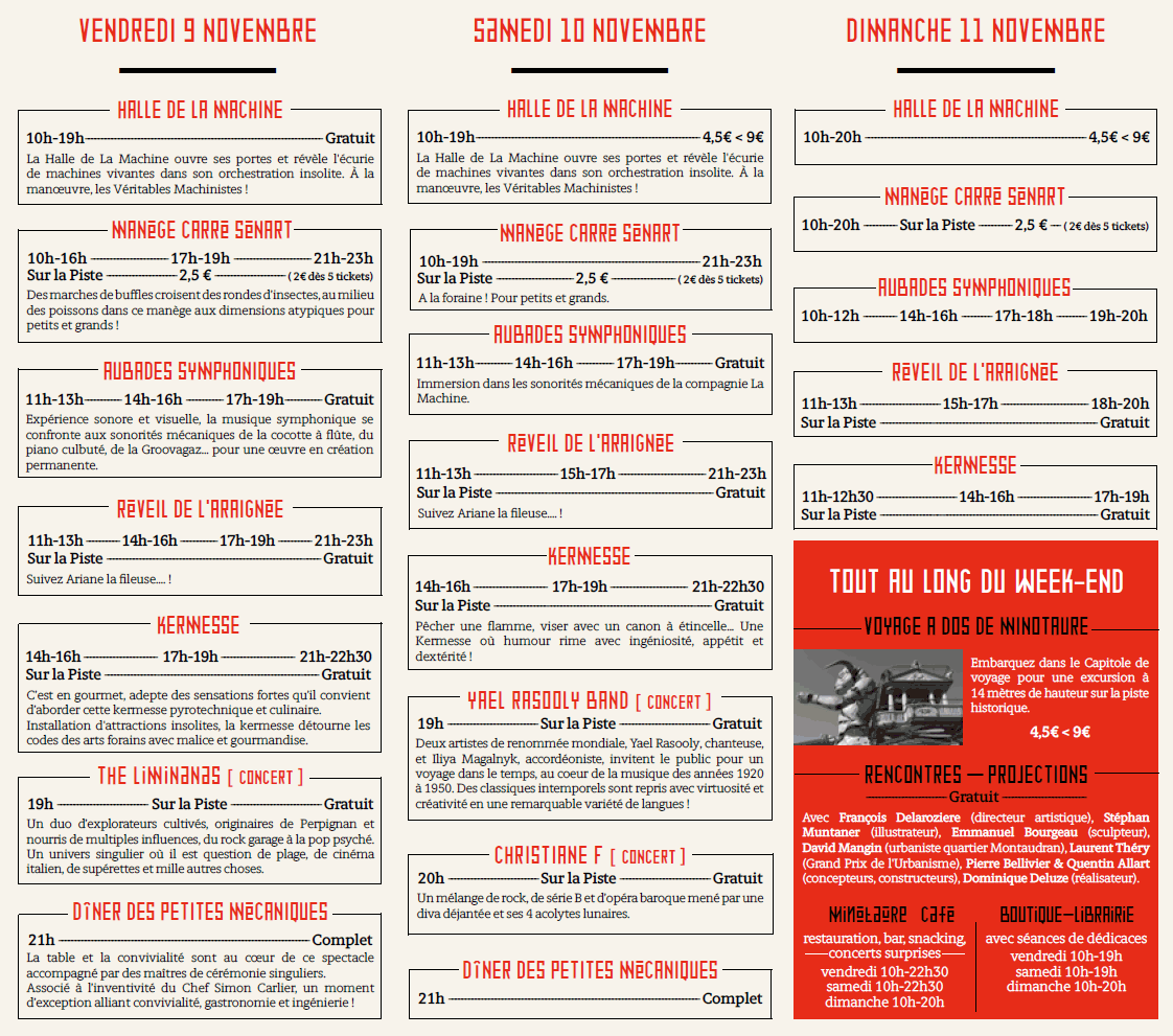 Image Halle de la Machine - Programme
